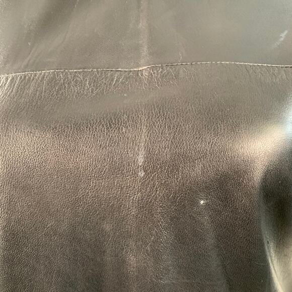 VALENTINA KOVA Size L Black Leather Crew Neck Casual Top - Picture 4 of 7